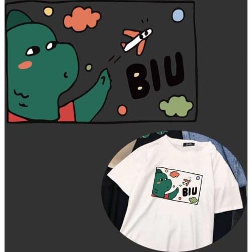 Jurassic Park Heat Transfers Cartoon Dinosaur On Patches For Clothes T-shirt Thermal Transfer Stickers Wholesale DIY Accessories