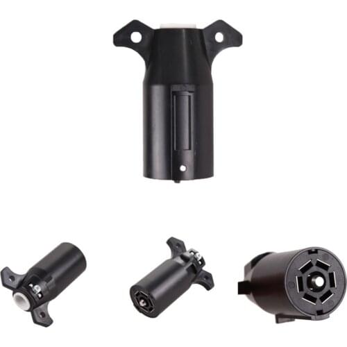 Universal 12V Black Plastic Car Plug Trailer Plug 7 PIN American 7-pin Trailer Adapter Blade Round Connector For Auto Motorcycle