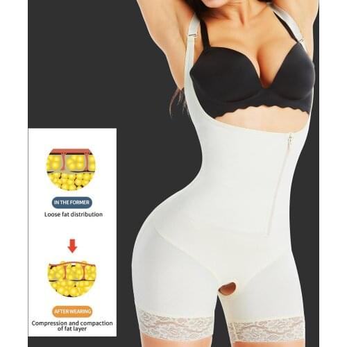 Body Shaper Waist Trainer Bodysuit Latex Shapewear Butt Lifter Tummy Control Waist Shaping Slimming Underwear Lace Black Beige