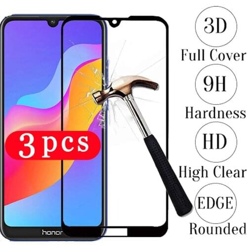 3Pcs full cover tempered glass for huawei honor 8X max 8A pro 8 lite 8s 8c phone screen protector on the glass protective film