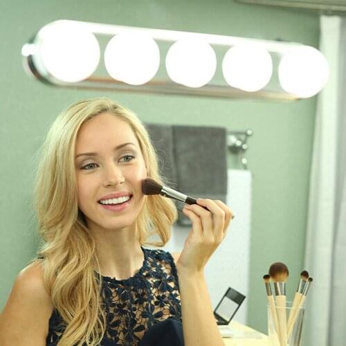 Hollywood LED Mirror Light Plastic Vanity Lights Studio Suction Cup Makeup Light Table Bathroom Room 5 LED Bulbs Cosmetic Light