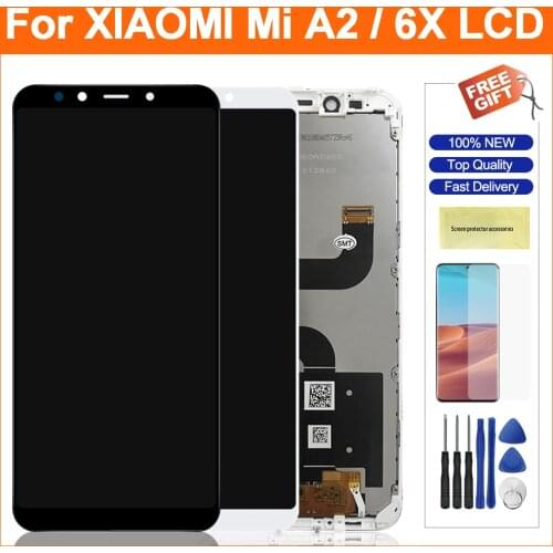 5.99" MI A2 Lcd For Xiaomi MiA2 Lcd Display Touch Screen Digitizer With Frame Assesmbly For Xiaomi Mi 6X Mi6X Lcd