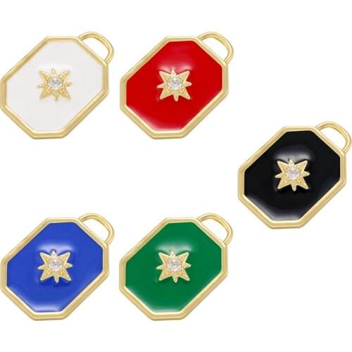 ZHUKOU gold snowflake enamel pendant for women DIY handmade necklace earrings jewelry supplies accessories wholesale VD850