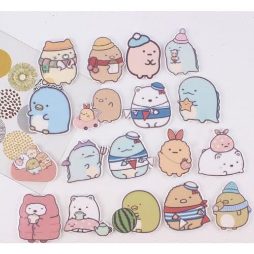 100pcs 17 Styles Mix Cute Cartoon Animals Flatback Resin Cabochon Kawaii Planar Resin DIY Crafts For Hair Bow Center Accessories