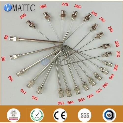Free Shipping High Precision All Metal Tips Tube Length 75mm Blunt Stainless Steel 12PCS Dispensing Needles Syringe Needle Tips