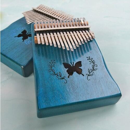 17 Keys Kalimba African Finger Thumb Piano Wood Mahogany Mbira Body Keyboard Portable Musical Percussion Instruments Box Gift