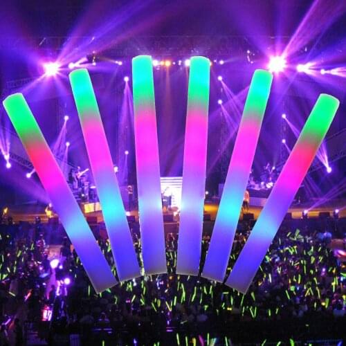 20pcs LED Colorful Foam Sponge Glowsticks Glow Sticks Concert Party Club Cheer Supplies