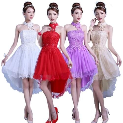 2021 New Fashion White Champagne Red Light Purple For Wedding Party Wedding Guest Special Occasion Short Bridesmaid Dresses