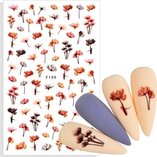 2021 New Arrival Nail Sticker Blooming Flower Butterfly Ultra-thin Adhesive Decals For Nails Art Decorations Manicure Accessorie