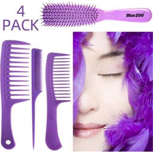 4pcs/set Profesional Hair Styling Comb Salon Lift Teasing Tail Comb Hairdressing Wide Teeth Comb Home DIY Barber Hair Tools