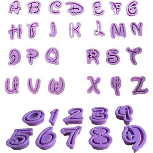 36PCS /SET DIY Letter Number Cake Mould Fondant Sugarcraft Cookie Plunger Cutter Gift Decorating Tools