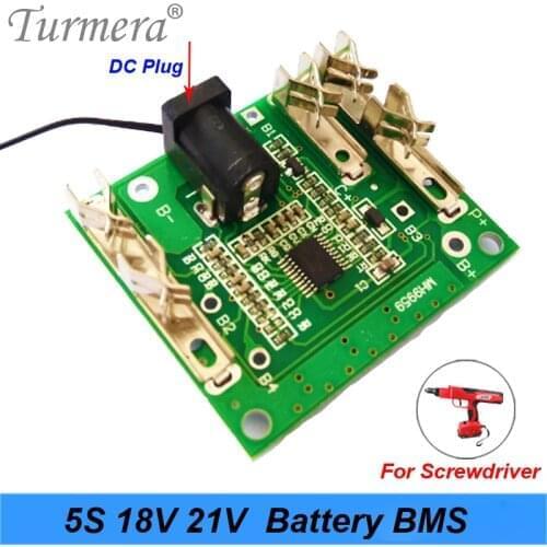 5S 18v 21v 20A 18650 Li-ion Lithium Battery BMS for Screwdriver Shura Charger Protection Board fit Turmera