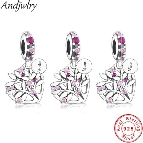 925 Sterling Silver Family Tree Dangle Charm Fit Original Pandora Bracelet Charms Silver 925 Berloque Beads Jewelry