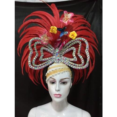 Latin dance Samba accessories Fashion exquisite headdress feathers Delicate dance shows accessories Samba clothing