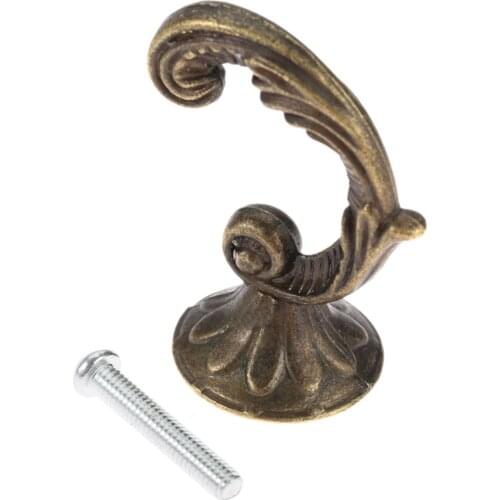 Antique Bronze Hook Wall Hanger Europe Style Retro Hanging Hat Coat Bag Bathroom Kitchen Furniture Hardware 45*24mm with screws