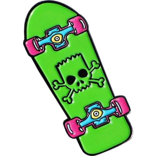 Bart skateboard brooch nostalgia cartoon jewelry