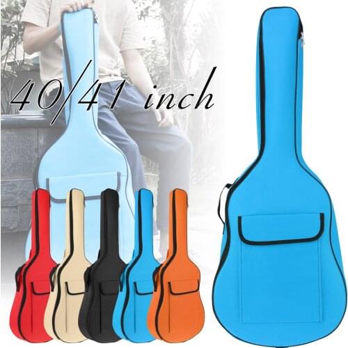 40 / 41 Inch Acoustic Guitar Bag 8mm Sponge Thicken Oxford Fabric Double Straps Guitar Soft Gig Case Waterproof Backpack