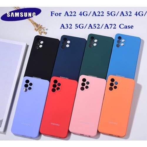 Samsung Galaxy A32 A52 A72 5G 4G Case High Quality Soft Silicone Cover A22 4G 5G Silky Soft-Touch Camera Protective Shell & Logo