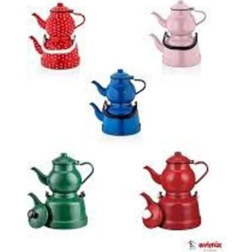 Ebru Enamel Nostalgic Nostalgic marbling metal medium size Nu:13+18 enamel teapot set tea infuser set Type Blue Herbal and Tea