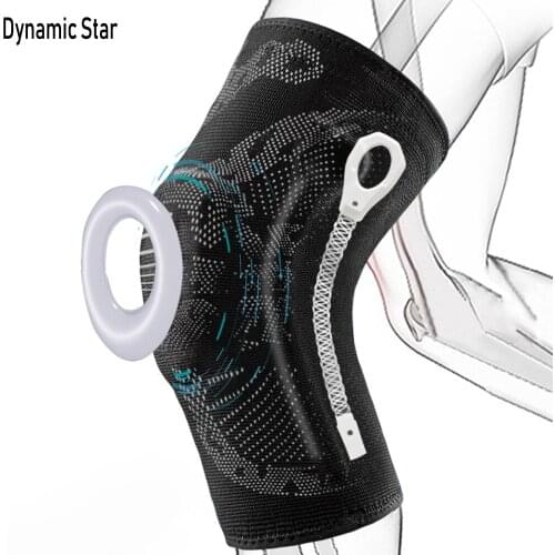 Gym Fitness Knee Brace Support For Basketball Running Sports Knee Pads Silicone Spring Joints Kneepad Meniscus Patella Protector