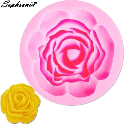 10pcs/set m573 Beauty Flower 3D Rose shaped Silicone Mold Cake Decoration Fondant Cake 3D Mold Food Grade 5.6*1.7cm