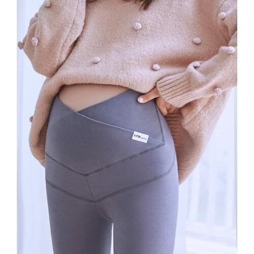Maternity Cotton Legging Boutique Pregnant Women Comfortable Extensible Low Waist Black Slim Pencil Pants