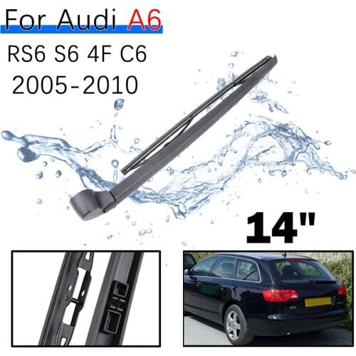 14" Rear Wiper Blade & Arm Set Kit For Audi A6 RS6 S6 4F C6 2005 2006 2007 2008 2009 2010 11 Windshield Windscreen