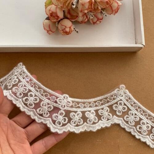 Lace Applique Fabric-Collar Tulle Off White Ivory Patch Trim-Patches Off White High-Quality