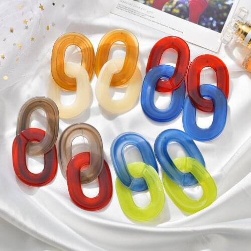 MESTILO 2019 Punk Rock Earrings Colorful Resin Geometric Oval Lock Earrings In Drop Earrings For Girls Party Statement Jewelry