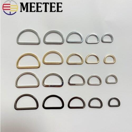 10pcs 16/20/25/32/38mm Metal D Ring Bag Strap Buckles Belt Webbing Handbag Hook loops Clasp DIY Leather Craft