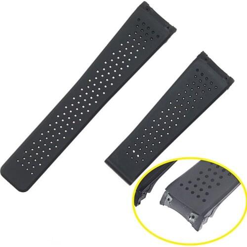 Fashion 22mm Silicone Watchband For TAG HEUER CARRERA Series Men Breathable Band Soft Watch Strap For TAG HEUER Wrist Bracelet
