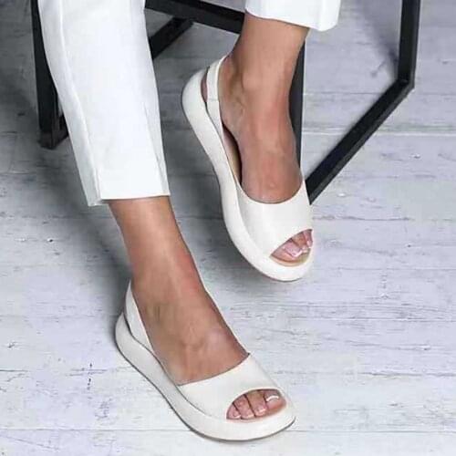 New Women Sandals Fashion Party Platform Shoes Leather Soft Buttom Ladies Sandals Open Toes Sexy Footwear Femme