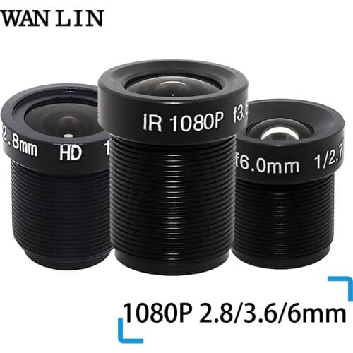 WANLIN 1080P 2.8/3.6/6mm CCTV LENS Security Camera Lens M12 2MP Aperture F1.8, 1/2.5" Image Format Surveillance Camera Lens HD