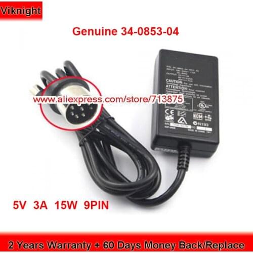 Genuine 34-0853-04 15W 5V 3A AC Adapter 8V 0.65A 40V 7mA 9Pin Power Supply