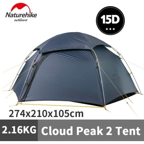 Naturehike 15D Cloud Peak Camping Tent Outdoor Camping Ultralight 2 Presons 15D Silicone 4 Seasoons Hiking Tent With Free Mat