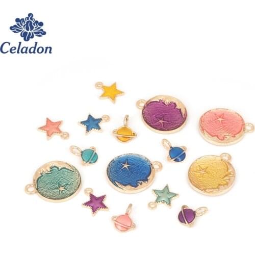 5-10Pcs Planet/Star/Moon charms pendants charms for DIY Jewelry Findings Necklace Bracelet Earring Making braceletskey charms