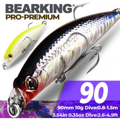 90mm/10g Bearking excellent hot good fishing lures minnow,bear king quality professional baits swimbait jointed bait Crankbait