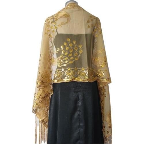 Bride Wedding Dress Shawl Women Embroidery Mariage Wraps Ladies Boleros and Shrugs Peacock Pattern Evening Party Shawls Cape