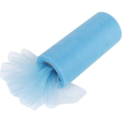 DIY Crafts Sewing Net Tulle Fabric The Roll Wedding Party Favors Decorations Supplies 22m x 15cm (Pale Blue)