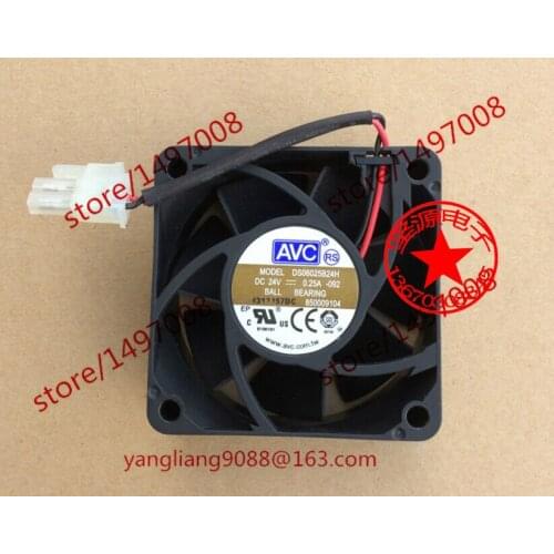 AVC DS06025B24H -092 DC 24V 0.25A 2-Wire 60x60x25mm Server Cooling Fan
