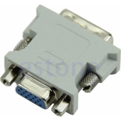 High Quality VGA 15 Pin PC Laptop Female 24+1 pin to DVI-D Male Adapter Converter LCD Drop ship