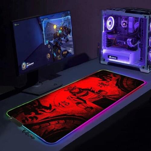 Japanese Bushido Samurai Pc Gamer Desk Mousepad Anime Mouse Pads Large Mouse Pad Xxl RGB Mat Computer Rugs Diy Pad on the Table