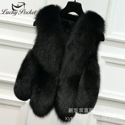 Women Winter Solid Color Casual Loose Fashion Fur Leather Female High Street Fur Vest Ladies Thick Warm Slim Outerwear ML1036