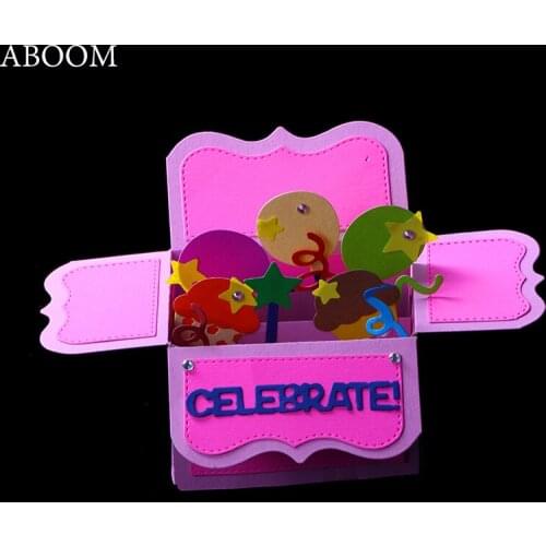 ABOOM Gift Box Package Celebrate Pattern Metal Carbon Steel Die Cut Dies Embossing Stencil Decorative Papercraft Cutting Dies