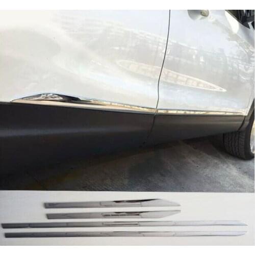 ACCESSORIES FIT 2014 2015 2016 FOR Nissan QASHQAI CHROME ABS DOOR SIDE LINE GARNISH BODY MOLDING COVER PROTECTOR TRIM 4pcs