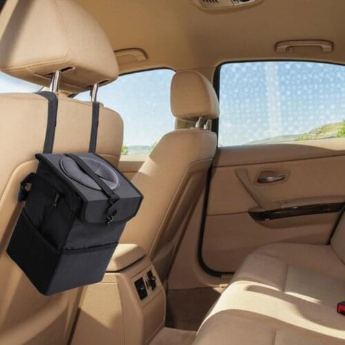 Car Trash Can Storage Bag Portable Multifunctional Foldable Waterproof Car Seat Rear Hanging Trash Can Storage Box