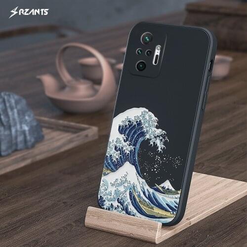 Rzants [Japanese wave]For Xiaomi Redmi Note 10 10 Pro Max Soft Case Silicone relief Phone Case Cover Casing