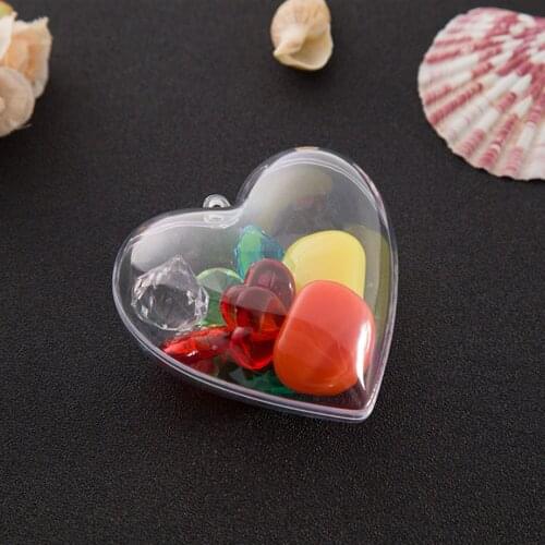 Bath Bomb Mold Heart Shaped Clear Plastic Mould Box Fillable Ornaments for DIY Soap Crafts Christmas Tree Decors 2.56/3 Inch
