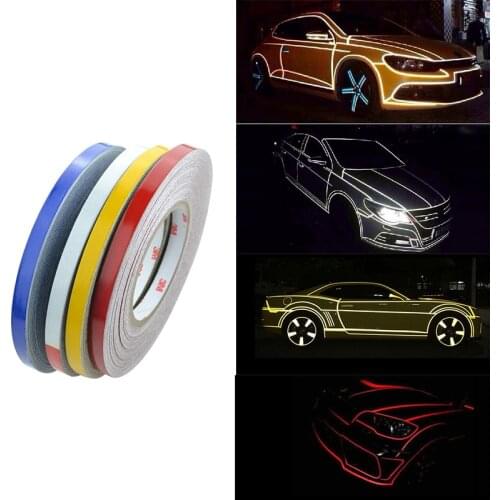 DIY 46M*1CM Car Reflective Tape Sticker Auto Motorcycle Bike Luminous Strip Decoration Decals Vinyl Safety Warning Stickers