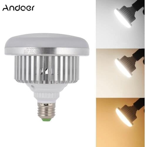 Andoer E27 40W Energy Saving LED Bulb Lamp 5500K 3200K 4000K Adjustable Color Temperature Studio Photo Video Light